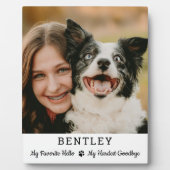 Favorite Hello Custom Foto Dog Memorial Fotoplatte (Vorderseite)