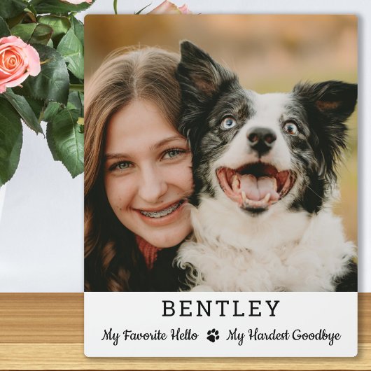 Favorite Hello Custom Foto Dog Memorial Fotoplatte