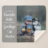 Favorite Hello Goodbye Hund Custom Pet Memorial Sherpadecke (Vorderseite (Horizontal))