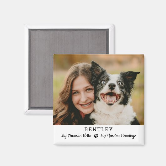 Favorite Hello Hardest Goodbye Pet Dog Memorial Magnet (Vorderseite/Rückseite)