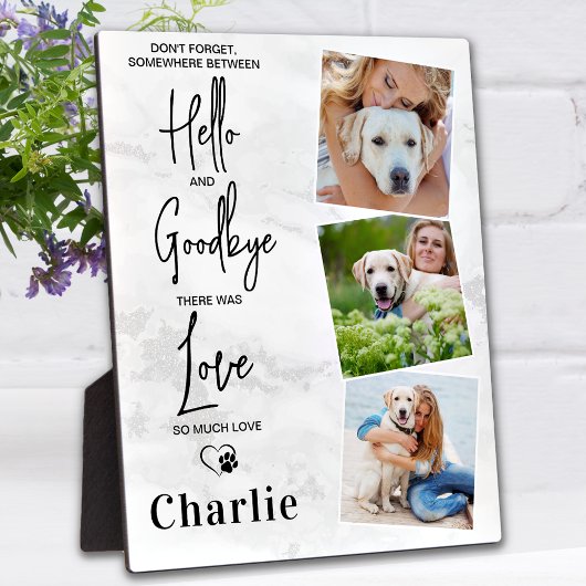 Favorite Hello Personalize Foto Dog Memorial Fotoplatte