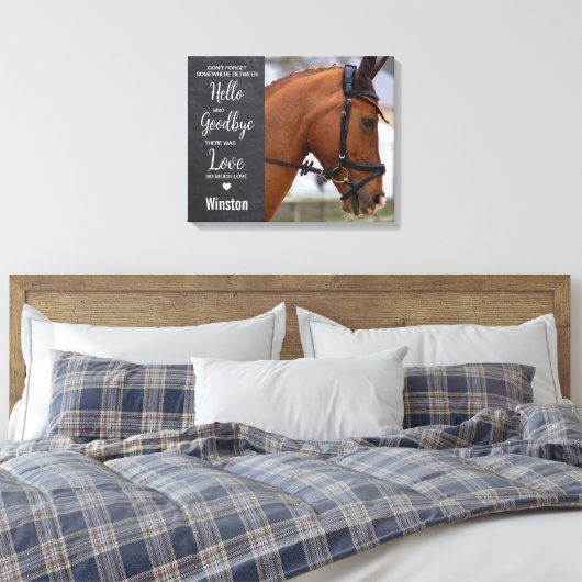 Favorite Hello Pet Memorial Custom Horse Foto Leinwanddruck (Insitu (Schlafzimmer))