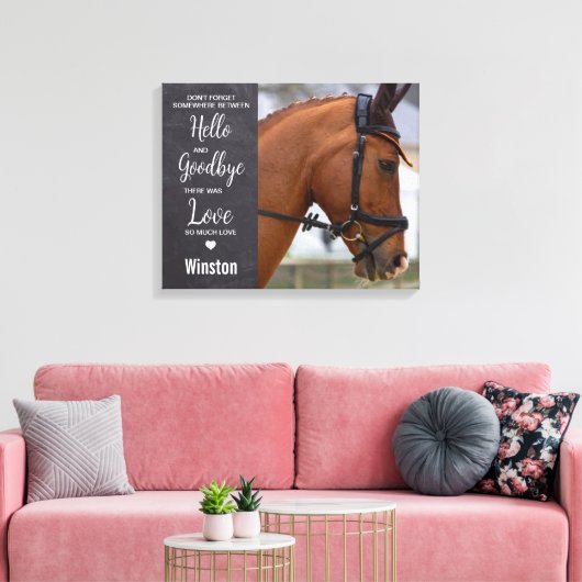 Favorite Hello Pet Memorial Custom Horse Foto Leinwanddruck (Insitu (Wohnzimmer))