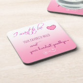 "Favorite Hello" Valentine Cork Untersetzer (Linke Seite)