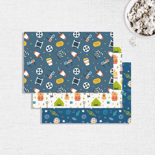 Favorite Hobbies Trio Patterns Geschenkpapier Set