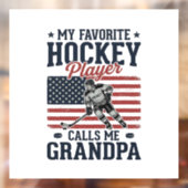 Favorite Hockey Player Calls Me Grandpa Vintage Sh Fensteraufkleber (Blatt 2)