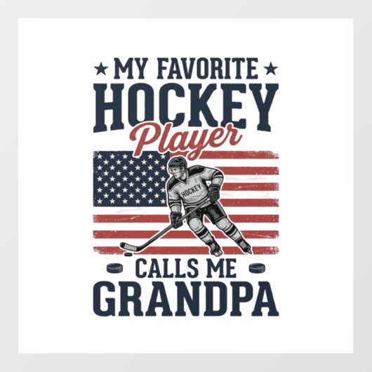 Favorite Hockey Player Calls Me Grandpa Vintage Sh Fensteraufkleber (Blatt)