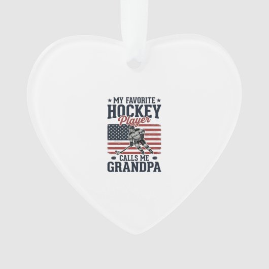 Favorite Hockey Player Calls Me Grandpa Vintage Sh Ornament (Vorderseite)