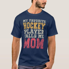 Favorite Hockey Player Mama Vintag Typografie T-Shirt