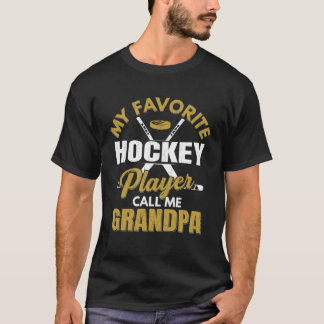 Favorite Ice Hockey Player Calls Me Grandpa Graph T-Shirt
