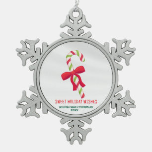 Favorite Icon Personalisiert Christmas Candy Cane Schneeflocken Zinn-Ornament
