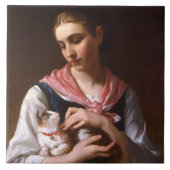 Favorite Kitten (von Émile Munier) Fliese (Vorderseite)