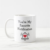 Favorite Notification Modern Bell Black & Red Kaffeetasse (Links)