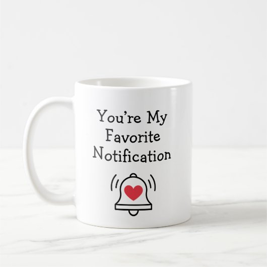 Favorite Notification Modern Bell Black & Red Kaffeetasse (Links)