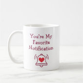 Favorite Notification Modern Bell Burgundy Red Kaffeetasse (Links)