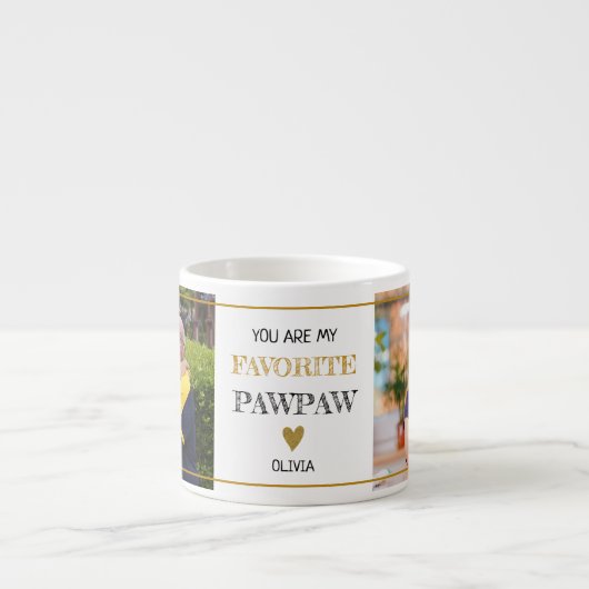 Favorite PawPaw Opa 2 Foto Personalisiert Espressotasse (Vorderseite)