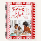 Favorite Recipes Family Bow Coquette Stripes Notizblock (Vorderseite)
