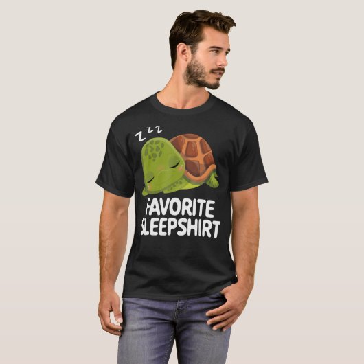 Favorite Sleep Lazy Turtle Sleep Pajama Nigh T-Shirt (Vorne ganz)