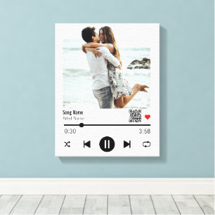 Favorite Song Music Playlist Foto mit Qr Code Leinwanddruck