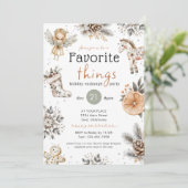 Favorite Things Boho Gift Exchange Holiday Party Einladung (Stehend Vorderseite)