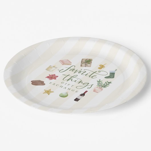 Favorite Things Geschenk Austausch Weihnachts-Part Pappteller (Schrägansicht)