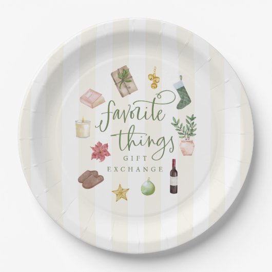 Favorite Things Geschenk Austausch Weihnachts-Part Pappteller (Vorderseite)