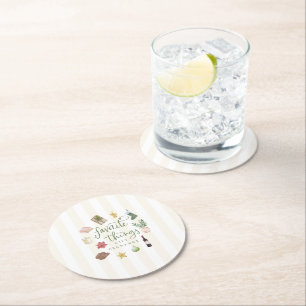 Favorite Things Geschenk Austausch Weihnachts-Part Runder Pappuntersetzer