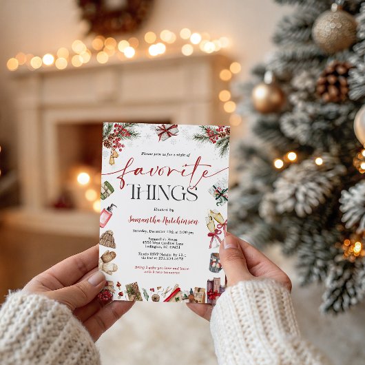 Favorite Things Gift Exchange Party Invite Einladung