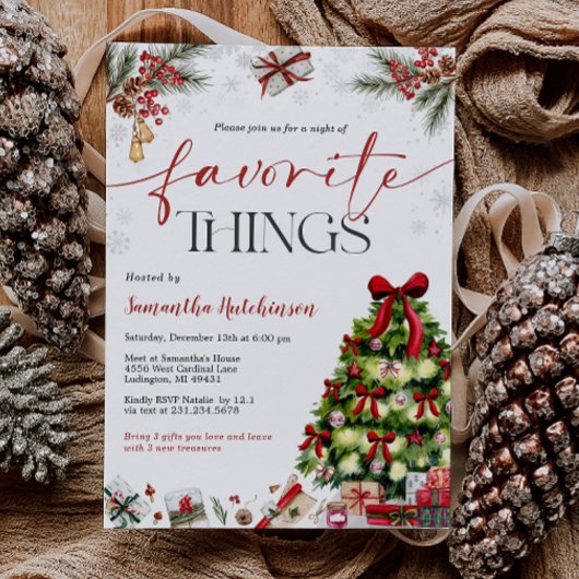 Favorite Things Gift Exchange Party Invite Einladung
