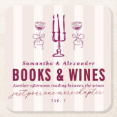 Favorite Things Holiday Book & Wine Club Party Rechteckiger Pappuntersetzer (Vorderseite)