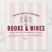 Favorite Things Holiday Book & Wine Club Party Weinetikett (Einzelnes Label)