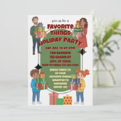 Favorite Things Holiday Party, gift exchange Einladung (Stehend Vorderseite)
