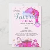 Favorite Things Party Holiday Pink Gift Exchange Einladung (Vorderseite)