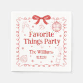 Favorite Things Party Red Bow Christmas Serviette (Vorderseite)