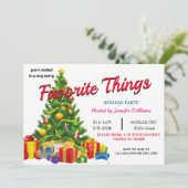 Favorite Things Weihnachten Party Winter rustikal  Einladung (Stehend Vorderseite)