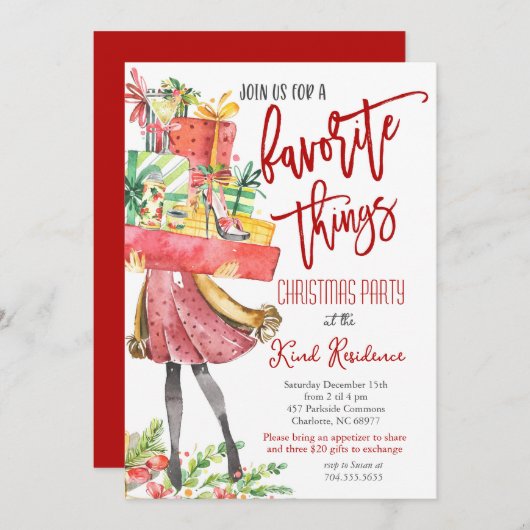Favorite Things Weihnachts-Einladung Einladung (Vorne/Hinten)