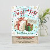 Favorite Things Weihnachts-Party Einladung (Stehend Vorderseite)