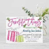 Favorite Things Weihnachts-Party Einladung (Stehend Vorderseite)