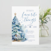 Favorite Things Weihnachtsfest Abendessen Party Einladung (Stehend Vorderseite)