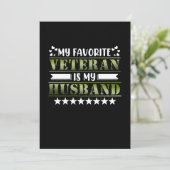 Favorite Veteran Husband Happy Veterans Day Dankeskarte (Stehend Vorderseite)