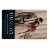 Favorite Wedding Foto Vielen Dank | Navy Blue Magnet (Horizontal)