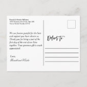 Favorite Wedding Foto Vielen Dank Postkarte (Rückseite)