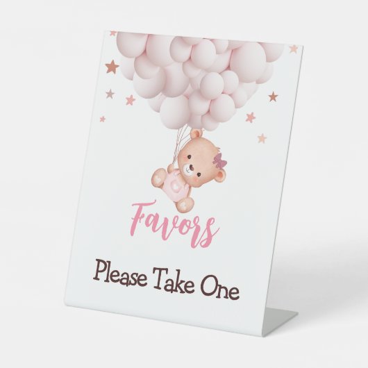 Favoriten Baby Bärendusche signieren Sockelschild (Vorderseite)