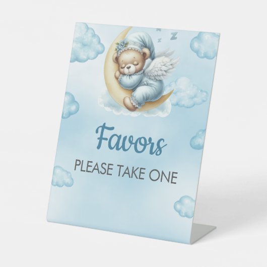 Favoriten Baby Dusche Oh Baby Teddy Bär Sockelschild (Vorderseite)