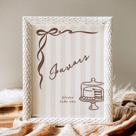 Favoriten Bebe Cafe Brauner Schleifkuchen Poster