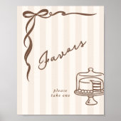 Favoriten Bebe Cafe Brauner Schleifkuchen Poster (Vorne)