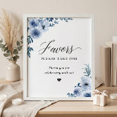Favoriten Bitte nehmen Sie ein Boho Dusty Blue Flo Poster