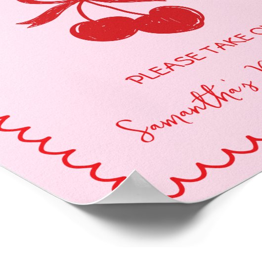 Favoriten Bitte nehmen Sie ein Cherry Bow-Brautpar Poster (Ecke)