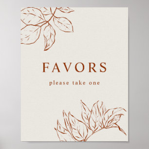 Favoriten Burnt Orange Botanical Baby Shower Poster