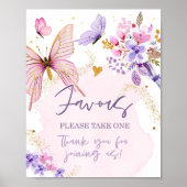 Favoriten Butterfly Blumengarten Dusche Geburtstag Poster (Vorne)